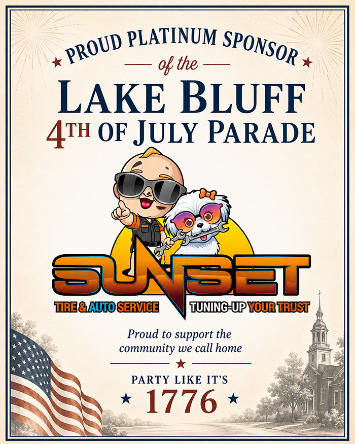 We are a Proud Platinum Sponsor of the Lake Bluff 4th of July Parade | Sunset Tire and Auto Repair
