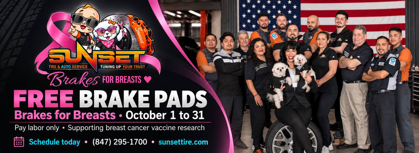 Free Brake Pads October 1 to 31 | Sunset Tire and Auto Repair