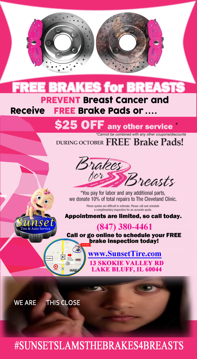 Free Brakes for Breasts | Sunset Tire and Auto Repair