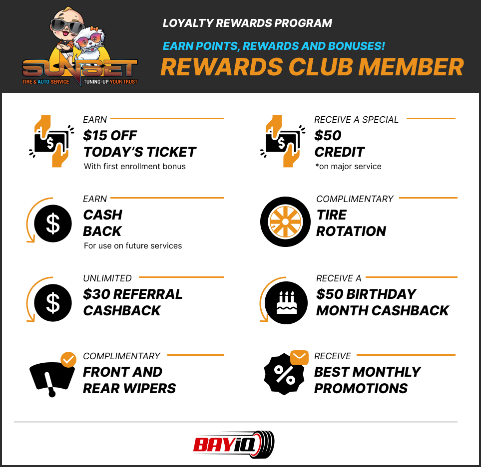 Loyalty Rewards | Sunset Tire and Auto Repair